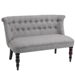 HOMCOM Upholstered Armless Fabric Loveseat With Button Tufted Design For Living Room With Wood Legs 10 HOMCOM Upholstered Armless Fabric Loveseat With Button Tufted Design For Living Room With Wood Legs -Baxton Studio Sales Shop GUEST 4c688907 7bfe 4b4b ba0f ec9547c08c37