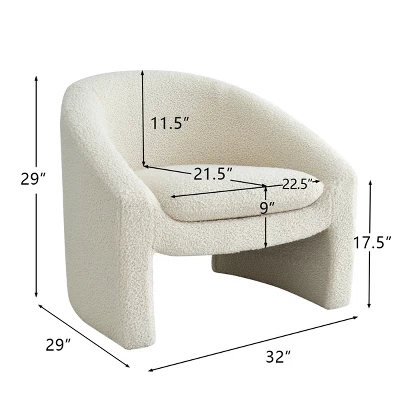 Kiki 32" Wide Contemporary Design Faux Shearling Boasting Streamlined Silhouette Armrest Accent Barrel Chair-The Pop Maison 5 Kiki 32" Wide Contemporary Design Faux Shearling Boasting Streamlined Silhouette Armrest Accent Barrel Chair-The Pop Maison - Image 5