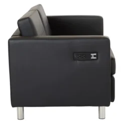 Atlantic Loveseat With Dual Charging Station Black - OSP Home Furnishings