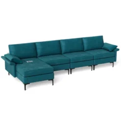 Costway Modern Modular L-shaped Sectional Sofa W/ Reversible Chaise & 4 USB Ports -Baxton Studio Sales Shop GUEST 4f448c6a ffdf 4713 ace7 f1d552a44998