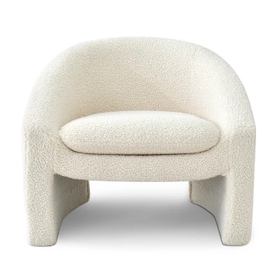 Kiki 32" Wide Contemporary Design Faux Shearling Boasting Streamlined Silhouette Armrest Accent Barrel Chair-The Pop Maison 3 Kiki 32" Wide Contemporary Design Faux Shearling Boasting Streamlined Silhouette Armrest Accent Barrel Chair-The Pop Maison - Image 3