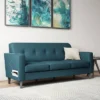 Philbin Square Arm Sofa With USB & Power Ports Linen Peacock Blue - Handy Living
