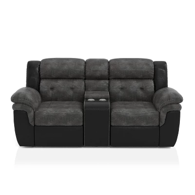 Melio Loveseat With 2 Powered Recliners Gray/Black - HOMES: Inside + Out 4 Melio Loveseat With 2 Powered Recliners Gray/Black - HOMES: Inside + Out - Image 4