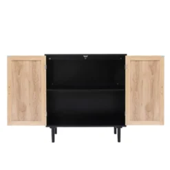 LuxenHome Black And Brown Wood 2-Door Storage Cabinet. -Baxton Studio Sales Shop GUEST 51f2a4ca 0479 41c2 9a7b 64426a84ef88