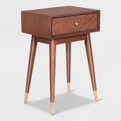 Sutton Mid-Century Modern Side Table Walnut Brown - Adore Decor