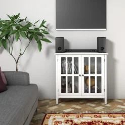 Tangkula Storage Sideboard Glass Door Accent And Display Cabinet White/Brown -Baxton Studio Sales Shop GUEST 57ff8dd7 8875 4fd9 8948 844b7844c024