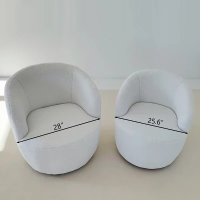 Fannie 25.60'' Wide Small Size Boucle Upholstered 360° Swivel Barrel Chair-The Pop Maison 6 Fannie 25.60'' Wide Small Size Boucle Upholstered 360° Swivel Barrel Chair-The Pop Maison - Image 6