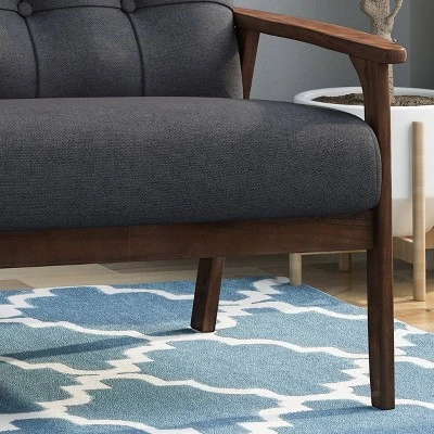 Duluth Mid Century Tufted Sofa Black - Christopher Knight Home 2 Duluth Mid Century Tufted Sofa Black - Christopher Knight Home - Image 2