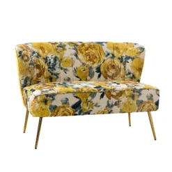 Trento 47'' Contemporary Loveseat With Floral Patterns | ARTFUL LIVING DESIGN