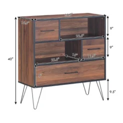 Costway Sideboard Storage Cabinet Multipurpose Display Unit W/Metal Leg & Drawers Walnut -Baxton Studio Sales Shop GUEST 5d636957 69cb 4f75 963a a14486d93592