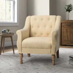 Charlie Wooden Upholstery Livingroom Armchair With Button-tufted | ARTFUL LIVING DESIGN 22 Charlie Wooden Upholstery Livingroom Armchair With Button-tufted | ARTFUL LIVING DESIGN -Baxton Studio Sales Shop GUEST 603006fa 0457 49f8 900f e28d13545a00