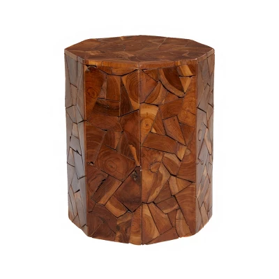 Contemporary Teak Wood Round Accent Table Brown - Olivia & May 5 Contemporary Teak Wood Round Accent Table Brown - Olivia & May - Image 5