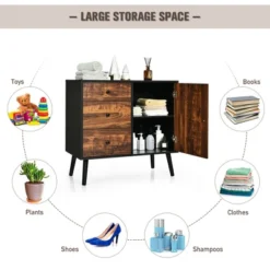 Costway Storage Cabinet W/Drawer & Side Cabinet 31.5'' Sideboard Dresser Cupboard -Baxton Studio Sales Shop GUEST 609c02ef 1109 403c 8bea db631156355c