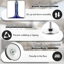 Costway Vanity Stool Adjustable 360° Swivel Storage Makeup Chair W/ Removable Tray WhiteBlackPink -Baxton Studio Sales Shop GUEST 63cb4cb4 aaeb 4794 9b86 927863d12c75