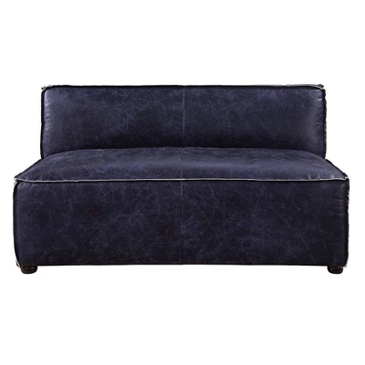 52" Birdie Sofa With Top Grain Leather Vintage Blue - Acme Furniture 3 52" Birdie Sofa With Top Grain Leather Vintage Blue - Acme Furniture - Image 3