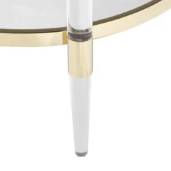 55 Downing Street Modern Minimalist Glass Round Accent Side End Table 24 3/4" Wide Clear Gold Rings For Living Room Bedroom Bedside Entryway House -Baxton Studio Sales Shop GUEST 68bafbb2 a924 4964 9f81 32a782e0a155