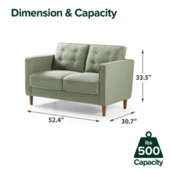 53" Lauren Loveseat Sofa Pearl Green - Zinus 21 53" Lauren Loveseat Sofa Pearl Green - Zinus -Baxton Studio Sales Shop GUEST 6baee866 834a 4c24 8ab4 804932f81bd5