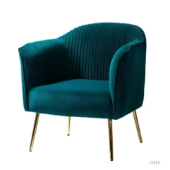 Velvet Barrel Chair With Goden Base Contemporary And Classic Velvet Accent Chair For Living Room | Karat Home -Baxton Studio Sales Shop GUEST 6d492877 7cb0 4214 9600 5589a40ddcd4