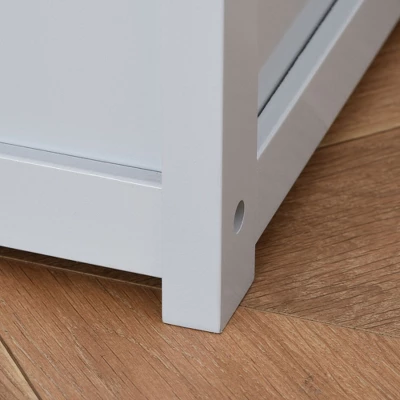 Qaba 2-in-1 Kids Wooden Toy Organizer Chest Storage Box With Seat Bench Cabinet Chunk Cube With Safety Pneumatic Rod 4 Qaba 2-in-1 Kids Wooden Toy Organizer Chest Storage Box With Seat Bench Cabinet Chunk Cube With Safety Pneumatic Rod - Image 4