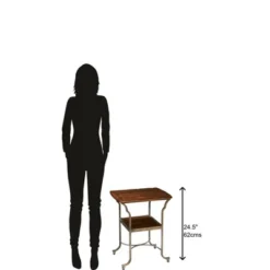 Hekman 87216 Hekman Metal Base Side Table 8-7216 Cognac