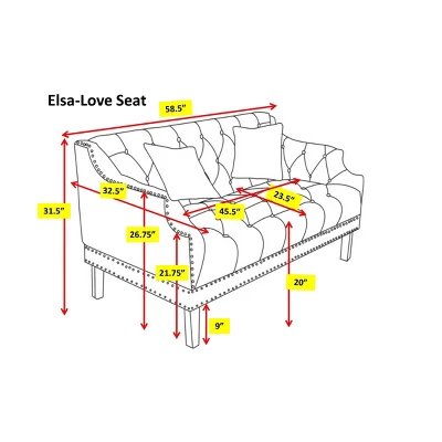 Eva Love Seat Black - Chic Home Design 1 Eva Love Seat Black - Chic Home Design