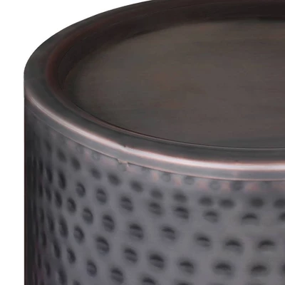 Ledger Metal Side Table Hammered Antique Copper - WyndenHall 3 Ledger Metal Side Table Hammered Antique Copper - WyndenHall - Image 3