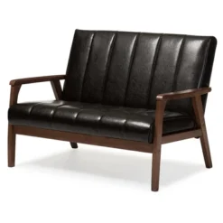 Nikko Mid-Century Modern Scandinavian Style Faux Leather Wooden 2 Seater Loveseat - Baxton Studio 9 Nikko Mid-Century Modern Scandinavian Style Faux Leather Wooden 2 Seater Loveseat - Baxton Studio -Baxton Studio Sales Shop GUEST 753fe990 507c 4bd0 bb64 c2f5d6a8731e