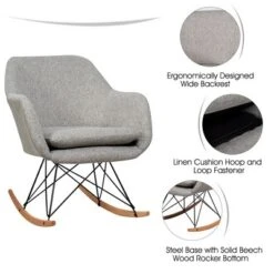 Costway Set Of 2 Accent Rocking Chair Upholstered Rocking Arm Chair W/ Cushion -Baxton Studio Sales Shop GUEST 75b13b70 9c36 4ef8 838a 9620d8e755be