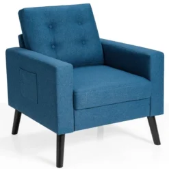 Modern Accent Armchair Upholstered Single Sofa Chair W/ 2-Side Pockets NavyBeigeGrey 23 Modern Accent Armchair Upholstered Single Sofa Chair W/ 2-Side Pockets NavyBeigeGrey -Baxton Studio Sales Shop GUEST 761ec039 4fff 4847 bf5f f92069c69068