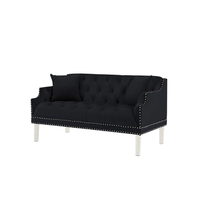 Eva Love Seat Black - Chic Home Design 2 Eva Love Seat Black - Chic Home Design - Image 2