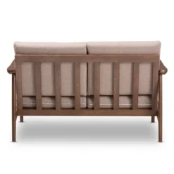 Venza Mid-Modern Walnut Wood Fabric Upholstered 2 Seater Loveseat Light Brown - Baxton Studio -Baxton Studio Sales Shop GUEST 7b1edf18 ae04 4d44 a989 59de5a232585