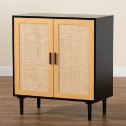 Maureen Wood And Rattan 2 Door Storage Cabinet Espresso/Natural Brown - Baxton Studio -Baxton Studio Sales Shop GUEST 7b41815c b80d 448e 9a76 09bf86b7e562