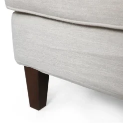 Fairburn Contemporary Pillow Back 3 Seater Sofa Beige/Espresso - Christopher Knight Home -Baxton Studio Sales Shop GUEST 7c841052 715a 4314 86f3 cede25a5d435