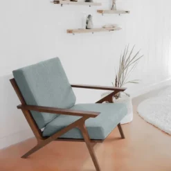 Mid Century Modern Armchair Solid Hardwood Upholstered Accent Chair -Baxton Studio Sales Shop GUEST 7ccdd13a a1f0 4f3a b659 8c5f0372955d