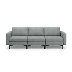 Costway Modern Modular 3-Seat Sofa Couch W/ Side Storage Pocket & Metal Leg GreenGrey 19 Costway Modern Modular 3-Seat Sofa Couch W/ Side Storage Pocket & Metal Leg GreenGrey -Baxton Studio Sales Shop GUEST 7e5c9403 ce6e 49fb b69c 50d4c5f018af