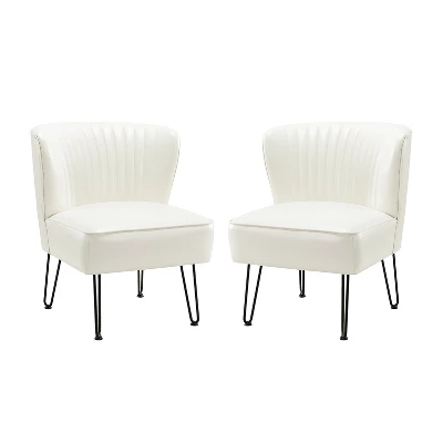 Set Of 2 Eustacio Mid-back Vegan Leather Accent Side Chair | Karat Home-TURQUOISE 13 Set Of 2 Eustacio Mid-back Vegan Leather Accent Side Chair | Karat Home-TURQUOISE - Image 13