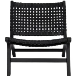 Luna Leather Woven Accent Chair - Safavieh -Baxton Studio Sales Shop GUEST 835675f3 0efd 4389 adc6 08d83be076d2