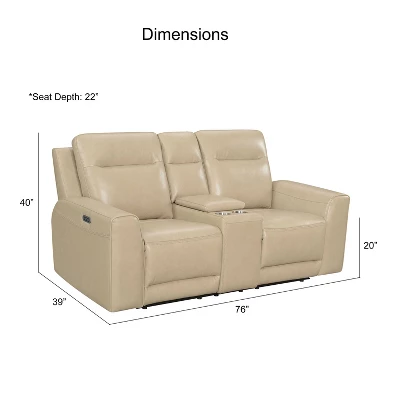 Doncella Power Recliner Console Loveseat Sand - Steve Silver Co. 5 Doncella Power Recliner Console Loveseat Sand - Steve Silver Co. - Image 5