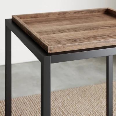 Nash Industrial Modern Wood Tray Top Side Table - Nathan James 3 Nash Industrial Modern Wood Tray Top Side Table - Nathan James - Image 3