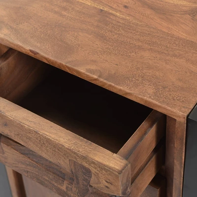 Guetlet Boho Cabinet Light Brown/Black - Christopher Knight Home 4 Guetlet Boho Cabinet Light Brown/Black - Christopher Knight Home - Image 4