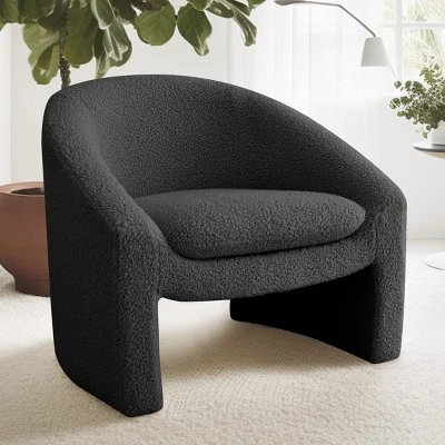 Kiki 32" Wide Contemporary Design Faux Shearling Boasting Streamlined Silhouette Armrest Accent Barrel Chair-The Pop Maison 10 Kiki 32" Wide Contemporary Design Faux Shearling Boasting Streamlined Silhouette Armrest Accent Barrel Chair-The Pop Maison - Image 10