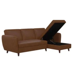 Perry Sectional Futon With Storage Convertible Sleeper Camel Faux Leather - Novogratz 13 Perry Sectional Futon With Storage Convertible Sleeper Camel Faux Leather - Novogratz -Baxton Studio Sales Shop GUEST 88f0dc67 fdb4 4c30 8318 096246b39e85