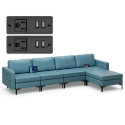Costway Modular L-shaped Sectional Sofa W/ Reversible Chaise & 4 USB Ports -Baxton Studio Sales Shop GUEST 8a994d09 0029 4ef5 928e 8f0bcd80773d