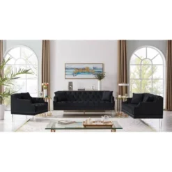 Eva Love Seat Black - Chic Home Design 9 Eva Love Seat Black - Chic Home Design -Baxton Studio Sales Shop GUEST 8cbac204 15b3 4748 a707 d6b8495260e0
