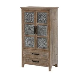 LuxenHome Farmhouse Wood And Metal 2-Drawer 2-Door Storage Cabinet. -Baxton Studio Sales Shop GUEST 8d6a9cbb 6508 4b2e 8afe 2459eae8c87f