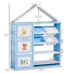Qaba Kids Toy Storage Organizer With 4 Bins, Storage Cabinets, Bookshelf And 4-Layers Toy Collection Shelves 14 Qaba Kids Toy Storage Organizer With 4 Bins, Storage Cabinets, Bookshelf And 4-Layers Toy Collection Shelves -Baxton Studio Sales Shop GUEST 8dba2ed2 8a87 4474 9aa1 194c4d856705