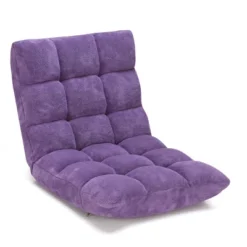 Costway Adjustable 14-Position Floor Chair Folding Gaming Sofa Chair Cushioned Purple -Baxton Studio Sales Shop GUEST 8f14c961 2a4d 49e3 8346 65669b06714c