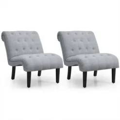 Costway Set Of 2 Armless Accent Chair Upholstered Tufted Lounge Chair -Baxton Studio Sales Shop GUEST 910ba3d7 4ad6 4ab8 baf9 abb23631d626