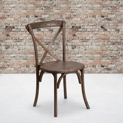 Emma And Oliver Stackable Wood Cross Back Dining Chair 1 Emma And Oliver Stackable Wood Cross Back Dining Chair