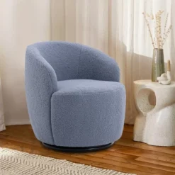 Fannie 25.60'' Wide Small Size Boucle Upholstered 360° Swivel Barrel Chair-The Pop Maison 32 Fannie 25.60'' Wide Small Size Boucle Upholstered 360° Swivel Barrel Chair-The Pop Maison -Baxton Studio Sales Shop GUEST 9308b0e3 6102 4a81 abd2 22528929301a